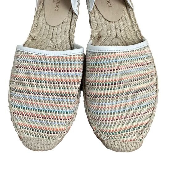LK Bennett Tan and White Woven Multicolored Flat Espadrilles Size 39 - Picture 3 of 7